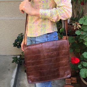 Vintage reddish brown Express leather bag